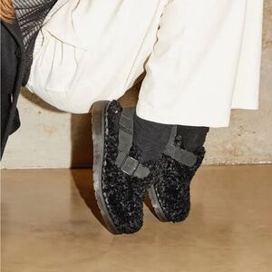 Dr. Martens NWT Black Jorge II Faux Fur Lined Slingback Mules - 6